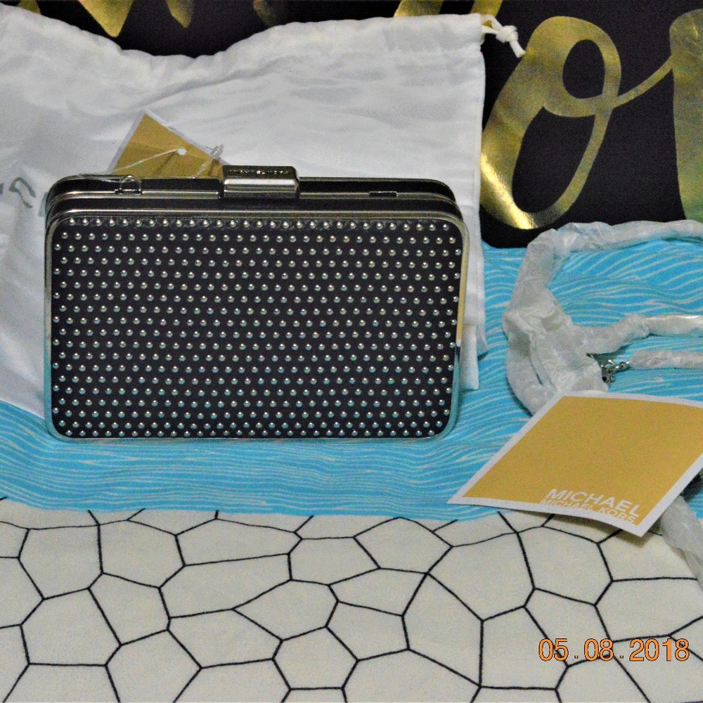 MICHAEL KORS Elsie Microstud Box Clutch Glazed